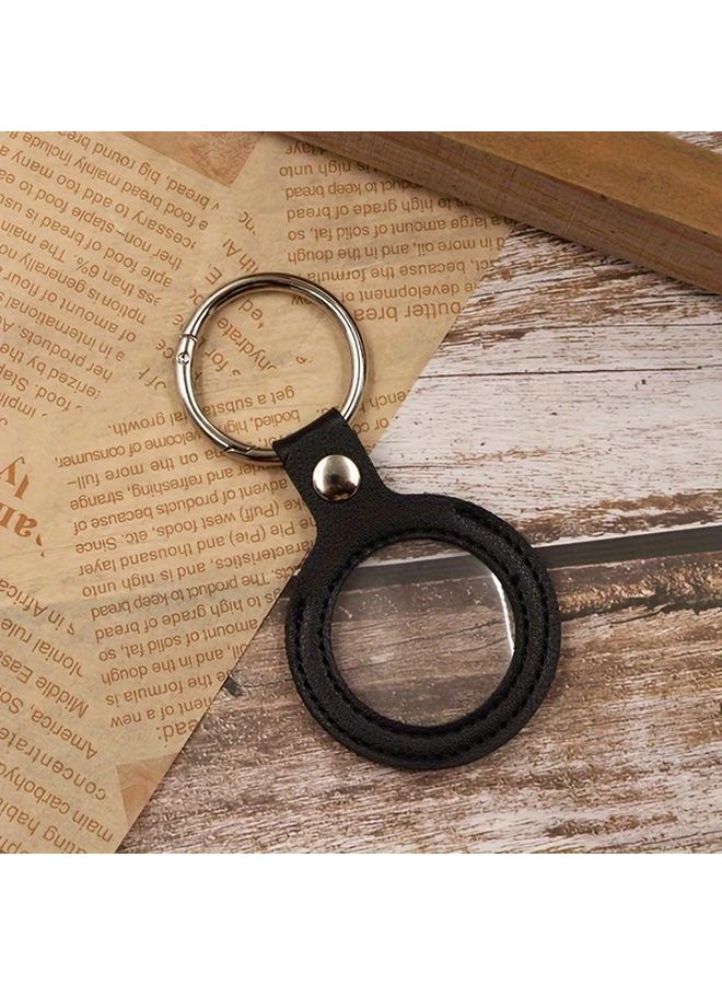 Brown Leather Hand Stitched Sobriety Coin Holder Keychain For AA Chips Recovery Tokens - Image 3